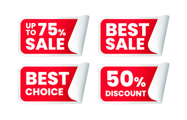 Set of High Quality Realistic Labels on White Background . Isolated Vector Elements