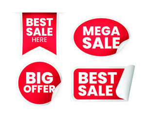 Set of High Quality Realistic Labels on White Background . Isolated Vector Elements