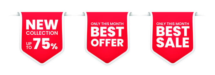 Set of High Quality Realistic Labels on White Background . Isolated Vector Elements