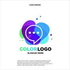 Abstract chat  logo designs concept vector, Colorful social media logo designs