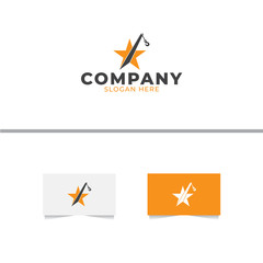 Towing Star Logo Design Vector Template