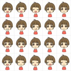 いろいろな表情の女の子