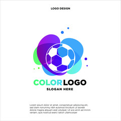 Abstract ball logo designs concept vector, Colorful sport logo designs