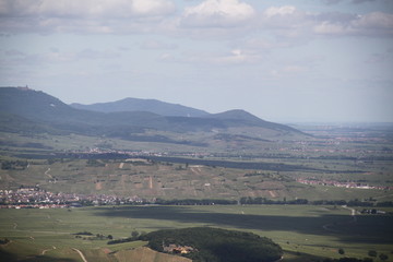 Panoramic view of the valley from a medieval castle