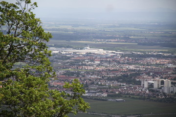 Panoramic view of the valley from a medieval castle