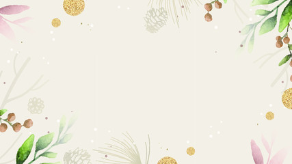 Obraz premium Blank leafy frame wallpaper vector