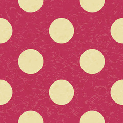 Retro vintage polka dot seamless pattern. Circus or carnival background. Textured old fashioned retro graphic template. Vector texture background tile. For parties, birthdays