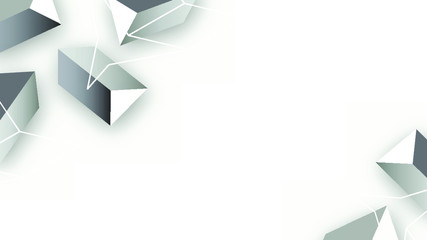 Gray geometrical shapes social banner vector