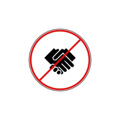 Handshake ban icon isolated. Stop Handshake sign isolated on white background