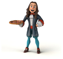 3D Illustration of a cartoon man in historical baroque costume