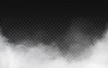 Realistic isolated smoke or fog effect. Suitable for different decoration. On a black transparent background. Vector Illustration EPS 10