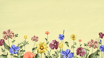 Colorful flower background with copy space vector
