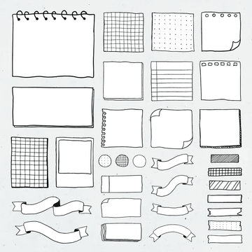 Blank Reminder Paper Notes Vector Set