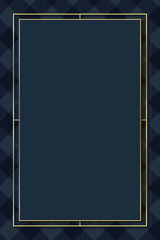 Navy blue tartan patterned frame vector template