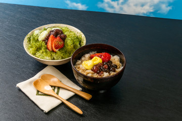 アジアのかき氷　Shaved ice that Asian fruit