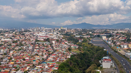 Beautiful aerial view of the city of San Jose  Costa Rica 