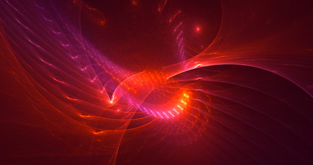3D rendering abstract red fractal light background