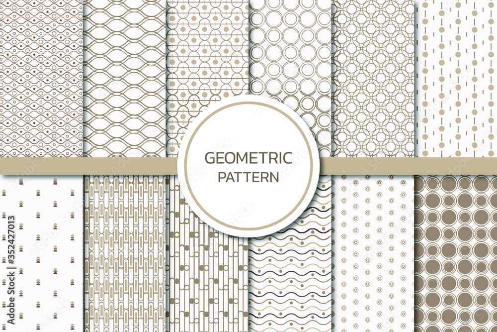 Poster seamless geometric pattern vector set