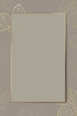 Blank golden leafy frame vector
