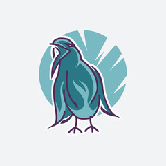 Fototapeta premium Crowing bird logo vector illustration