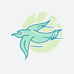 vector illustration of flying fast bird logo