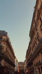 Fototapeta na wymiar One point perspective of a street in Paris