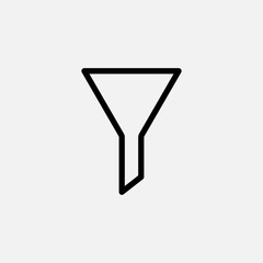 Funnel line icon. Filter and chemical, statistic symbol. logo. Outline design editable stroke. For yuor design. Stock - Vector illustration.