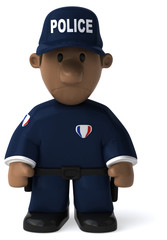 Obraz premium Fun policeman - 3D Illustration