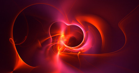 3D rendering abstract red fractal light background