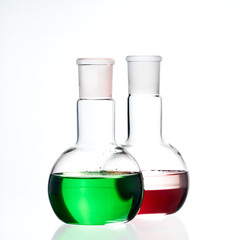 Glass flask with a chemical reagent.