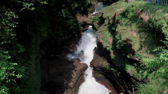 Underground Waterfall in Pokhara, Nepal. David's Fall, Devi's Fall or Patale Chango passes though the cave beneath the ground.