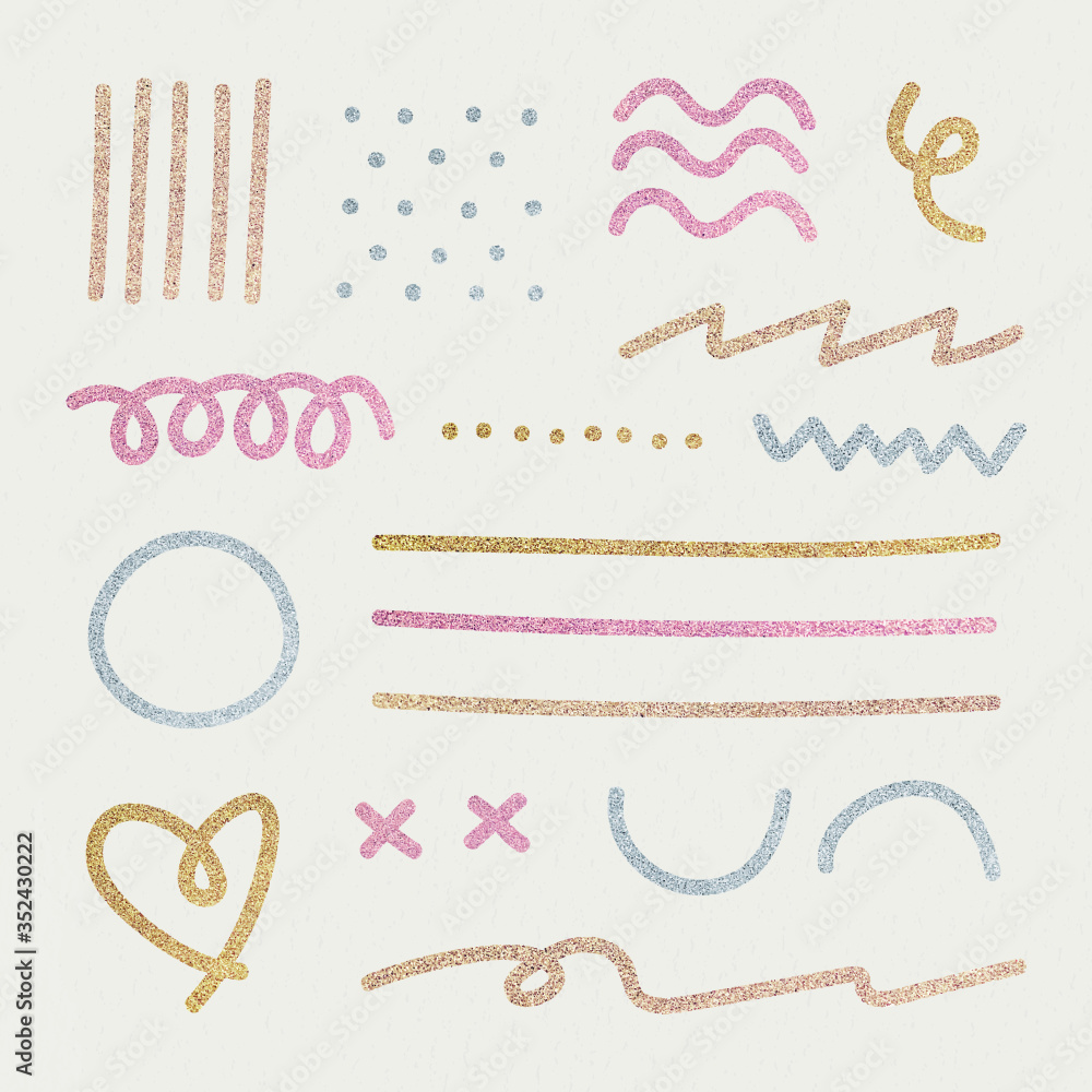 Poster glitter design element set vector