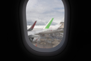 Fototapeta premium view from airplane window
