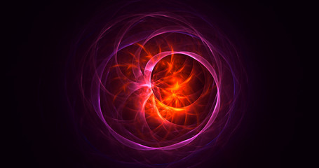 3D rendering abstract red fractal light background