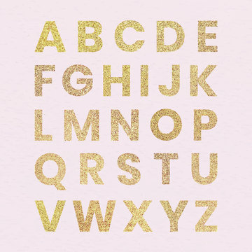 A-Z uppercase alphabet letters sticker collection vector