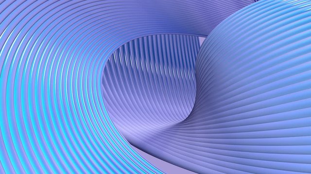 digital motion abstract looped background with blue ribbon surface twisted in abstract space 