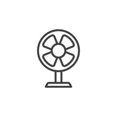 Table Fan line icon. Air cooling linear style sign for mobile concept and web design. Ventilator, fan outline vector icon. Symbol, logo illustration. Vector graphics