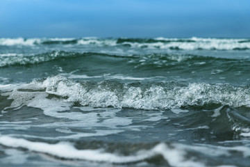 Gray Baltic sea in calm day.