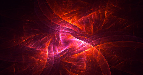 3D rendering abstract red fractal light background