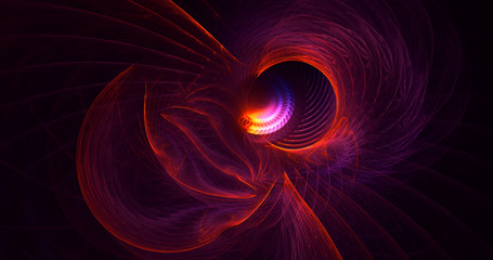 3D rendering abstract red fractal light background