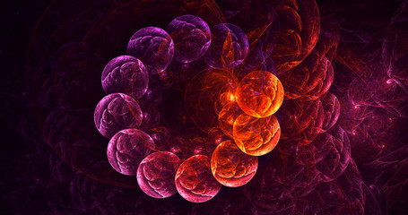Obraz premium 3D rendering abstract red fractal light background