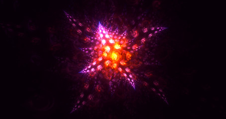 3D rendering abstract red fractal light background