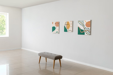 Interior of modern art gallery