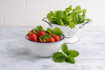 Strawberry with greens