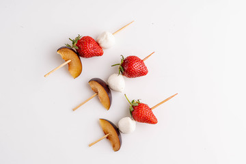 Strawberry with mozzarella on the stud