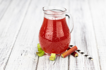 Rhubarb Spritzer (close up shot; selective focus)