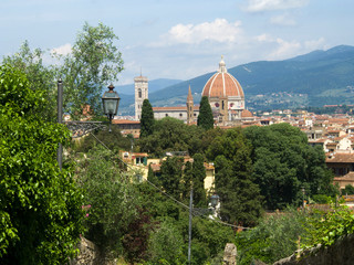 Naklejka premium Italia, Toscana, Firenze, veduta della città e della cattedrale.