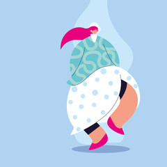 Urban woman cartoon with casual cloth vector design