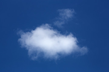 small white fluffy cloud in blue sky