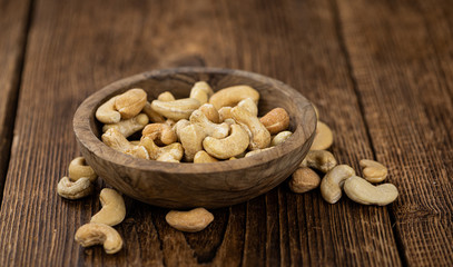 Cashew Nuts (close up shot; selective focus)